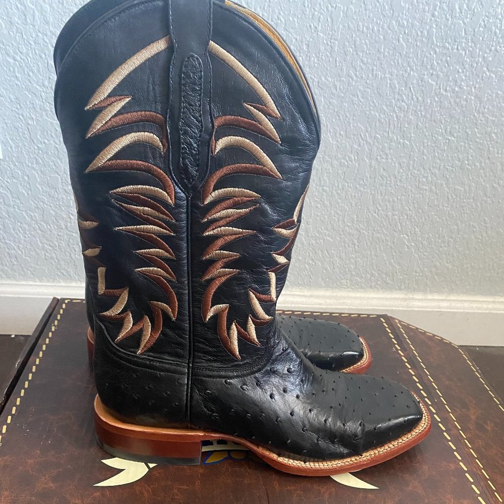 Cinch Classic Men's Todd Riding Black Ostrich Boots